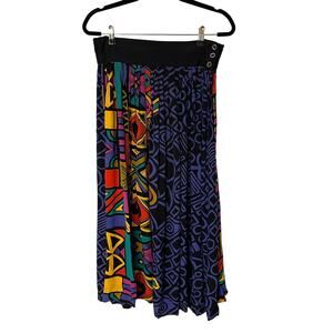 Vintage 90s Maxi Skirt Multicolor Size 8 Platinum Dorothy Schollen Artsy Boho